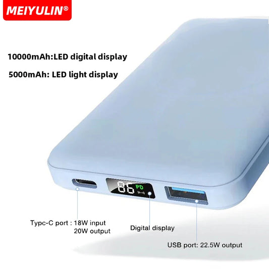 Portable 10000Mah Power Bank Magnetic Wireless Fast Charger 5000Mah USB C Mobile External Battery for Iphone 15 Xiaomi Samsung